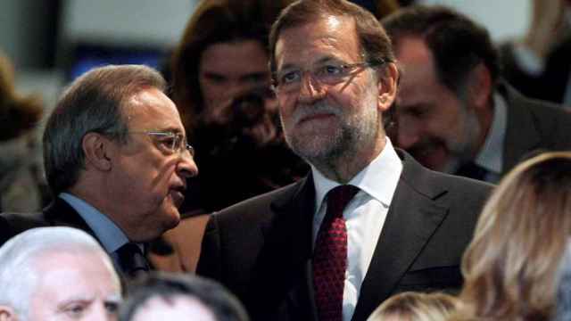 Mariano Rajoy y Florentino Pérez en el palco del Bernabéu
