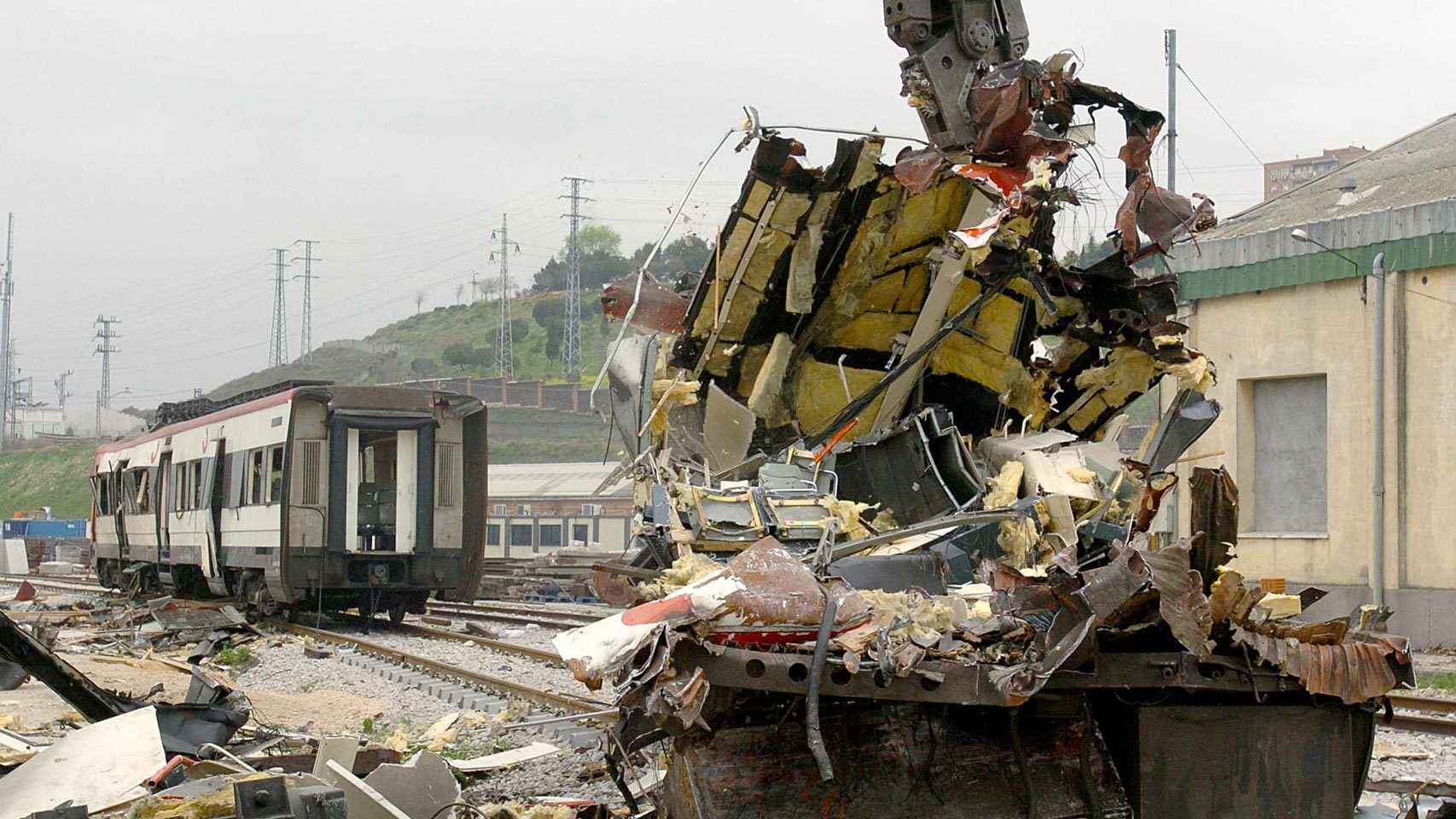 Uno de los vagones del tren de cercanías afectado por los atentados del 11-M.