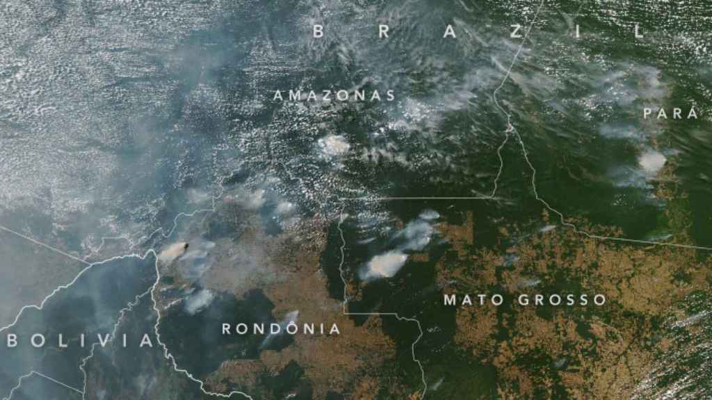 Vista aÃ©rea de los incendios de la Amazonia.
