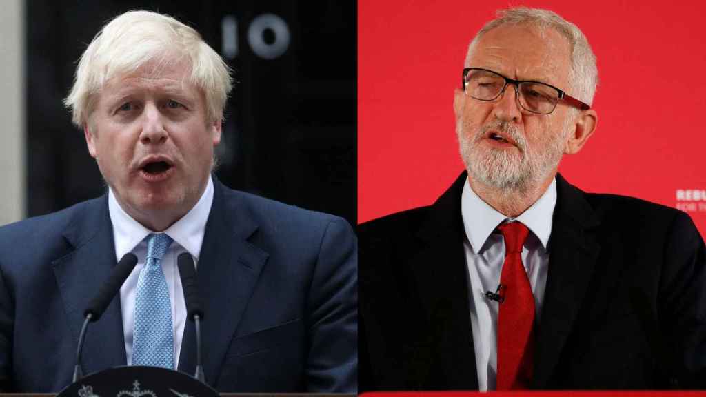 Boris Johnson, primer ministro y líder del Partido Conservador, y Jeremy Corbyn, jefe del Partido Laborista.